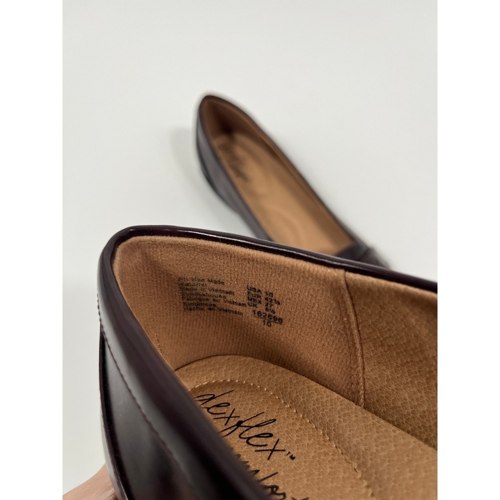 Women Slip On Penny Loafers 10 Burgundy Chic Minimalist Office Capsule Old Money - Picture 7 of 9